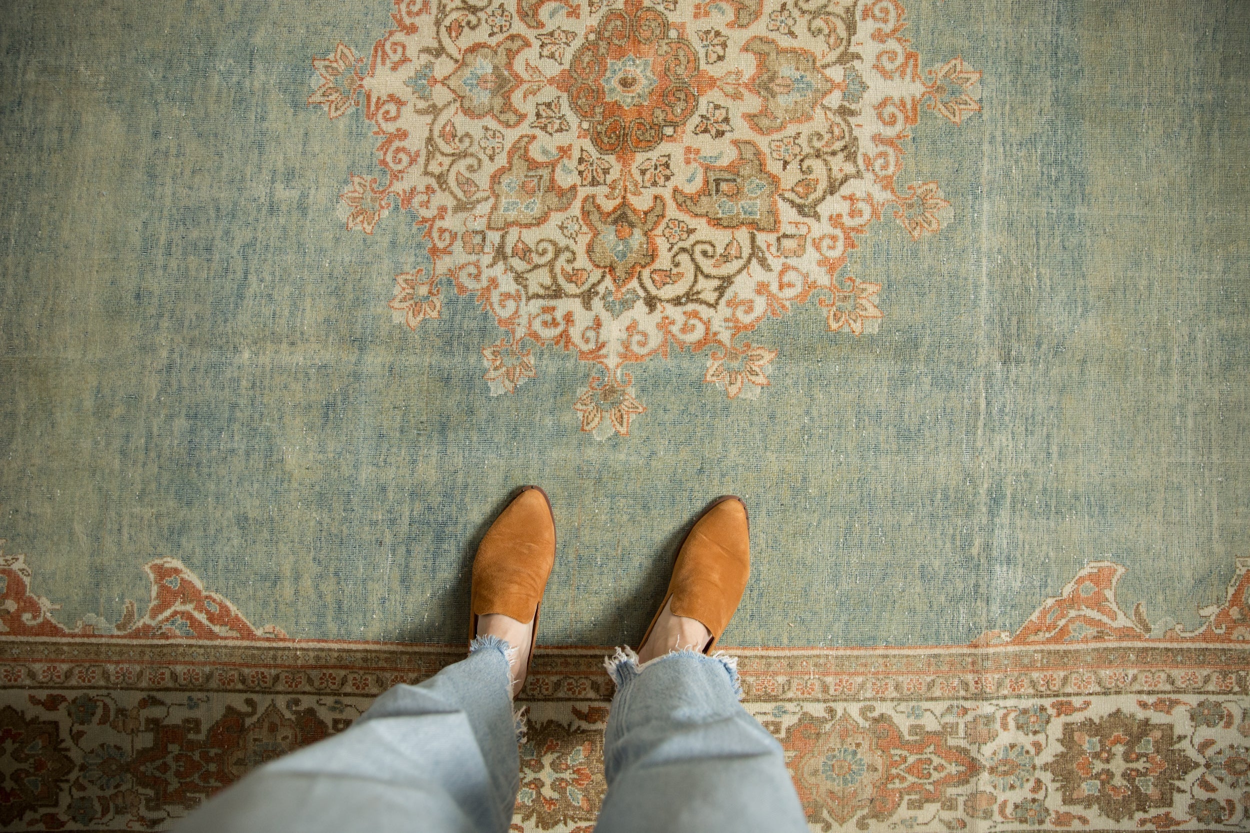 Full overhead view of Meshed carpet 7x10