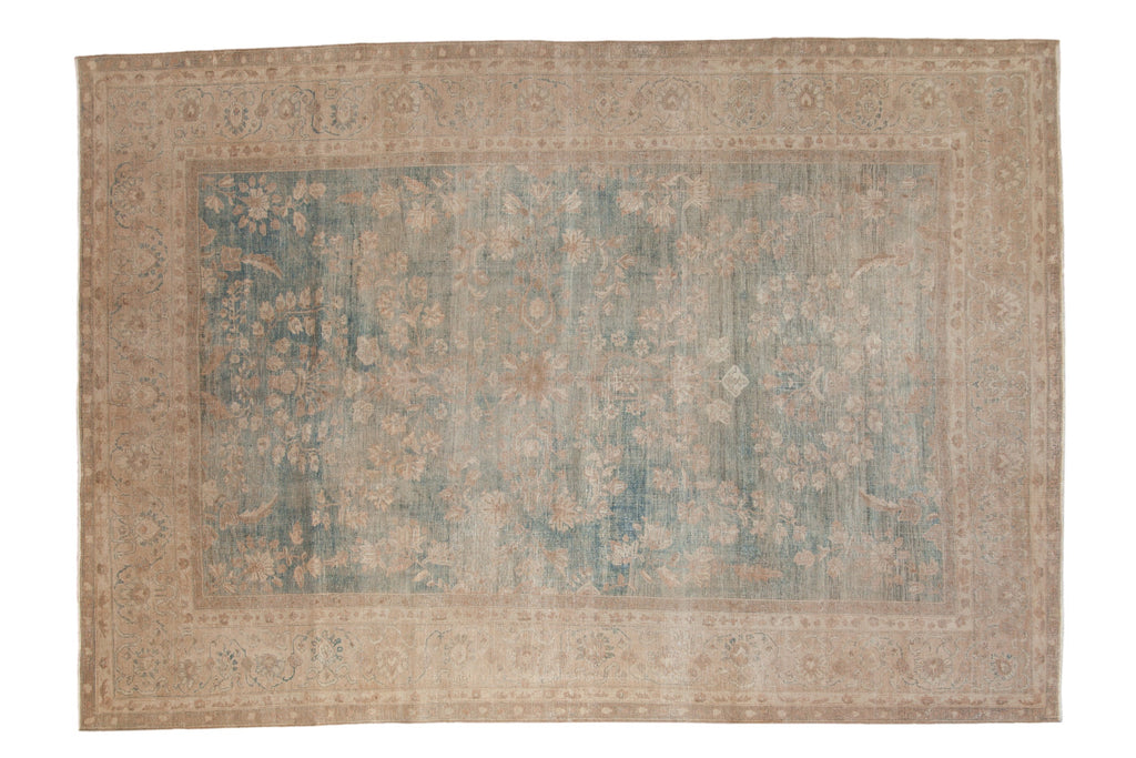 Vintage Distressed Tabriz Carpet 7x10, hand-knotted one of a kind piece