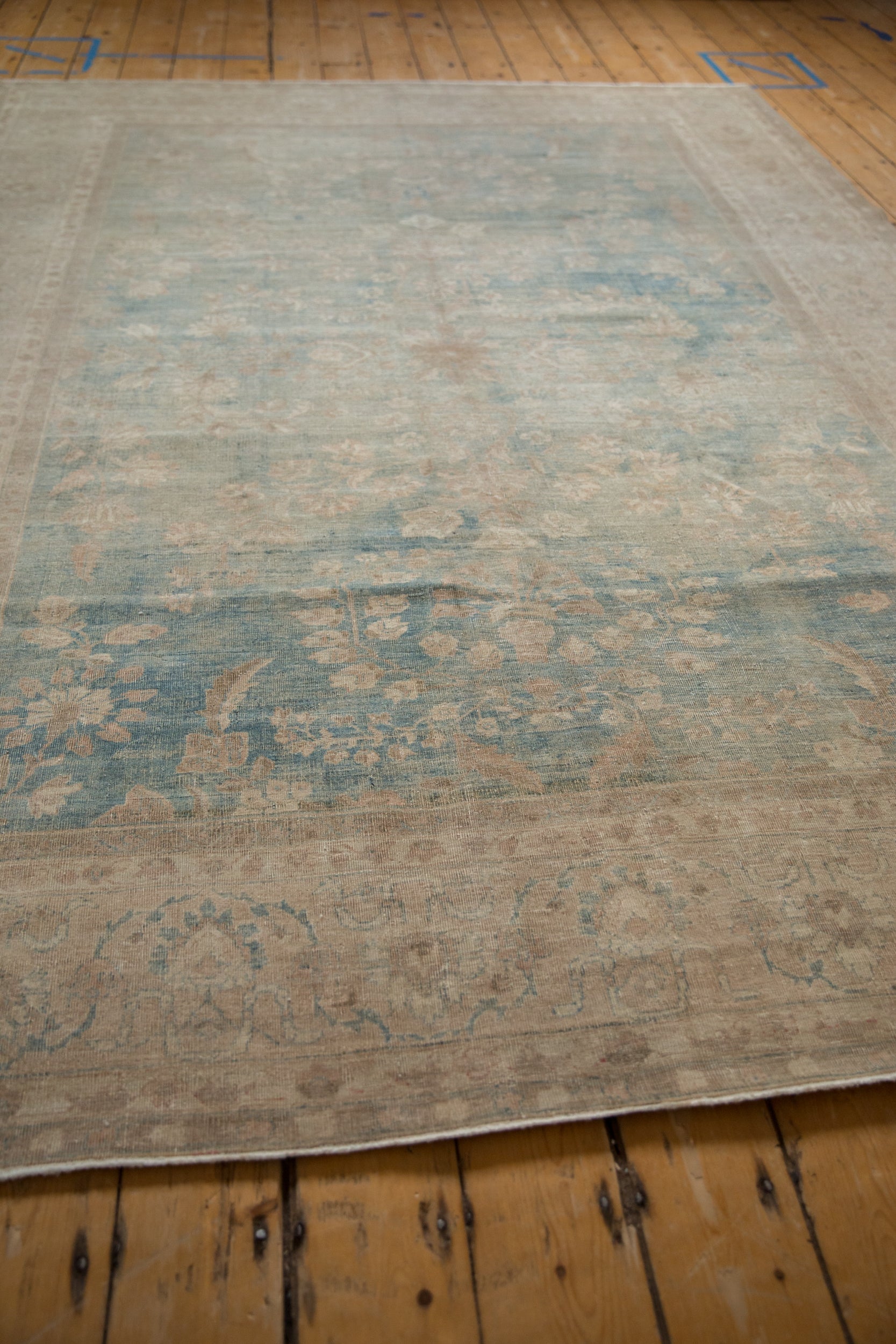 Back of the hand-knotted rug showing construction