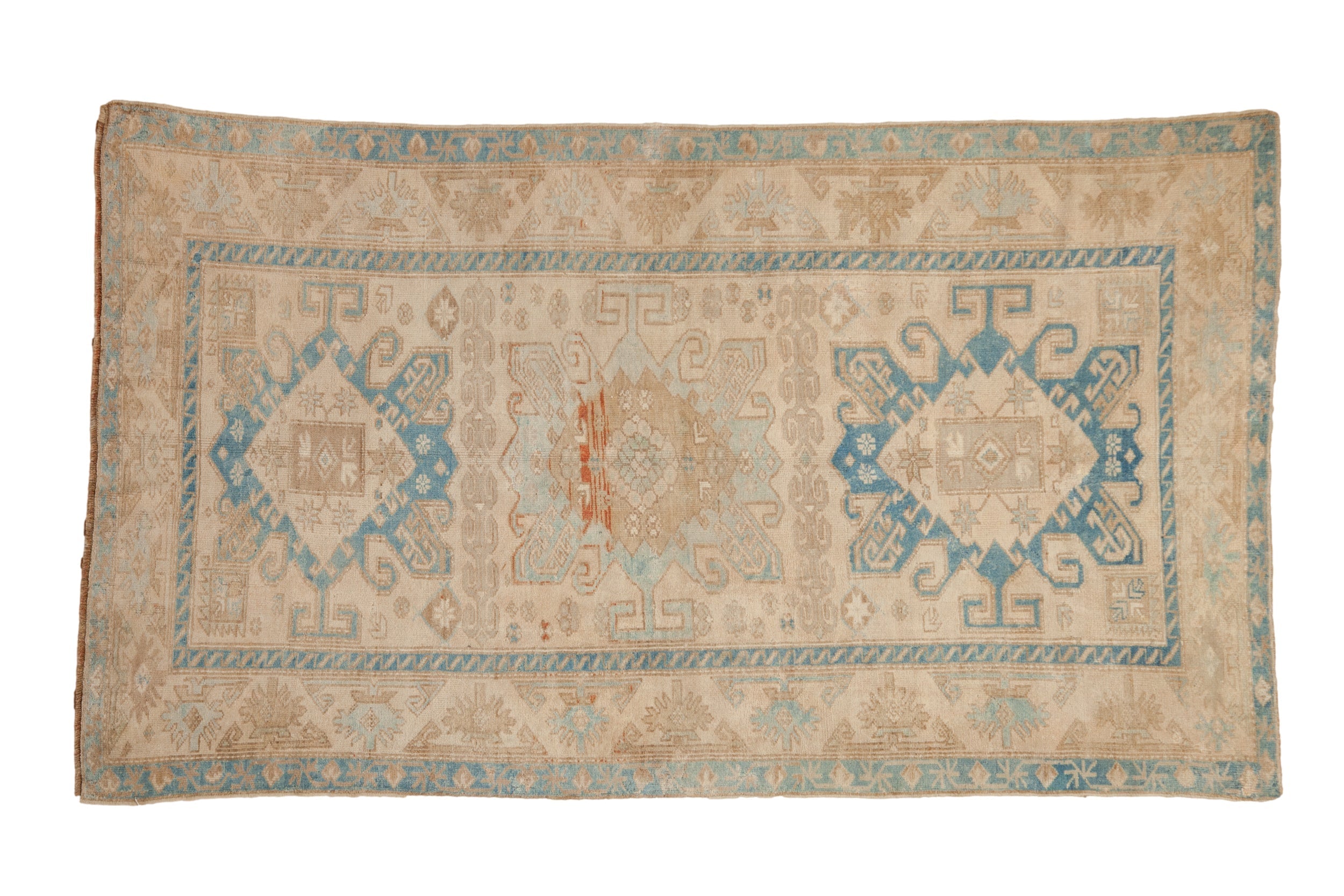 Vintage Distressed Malayer Rug 3.5x6, hand-knotted one of a kind piece