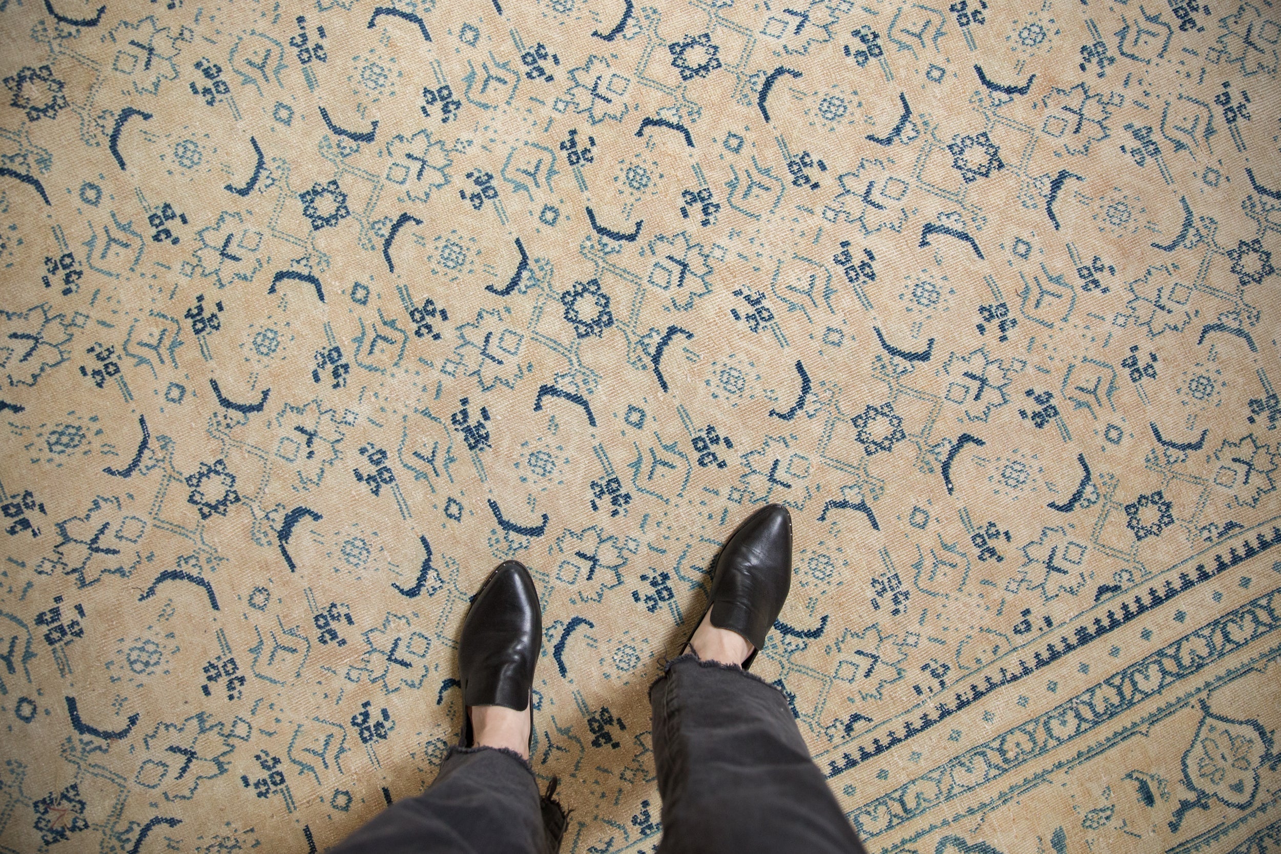 Full overhead view of Mahal carpet 10x13.5