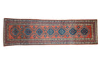 Antique Northwest Persian Runner 3.5x11.5, hand-knotted one of a kind piece