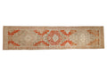 Vintage Distressed Malayer Runner 3.5x14.5, hand-knotted one of a kind piece