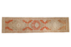 Vintage Distressed Malayer Runner 3.5x14.5, hand-knotted one of a kind piece