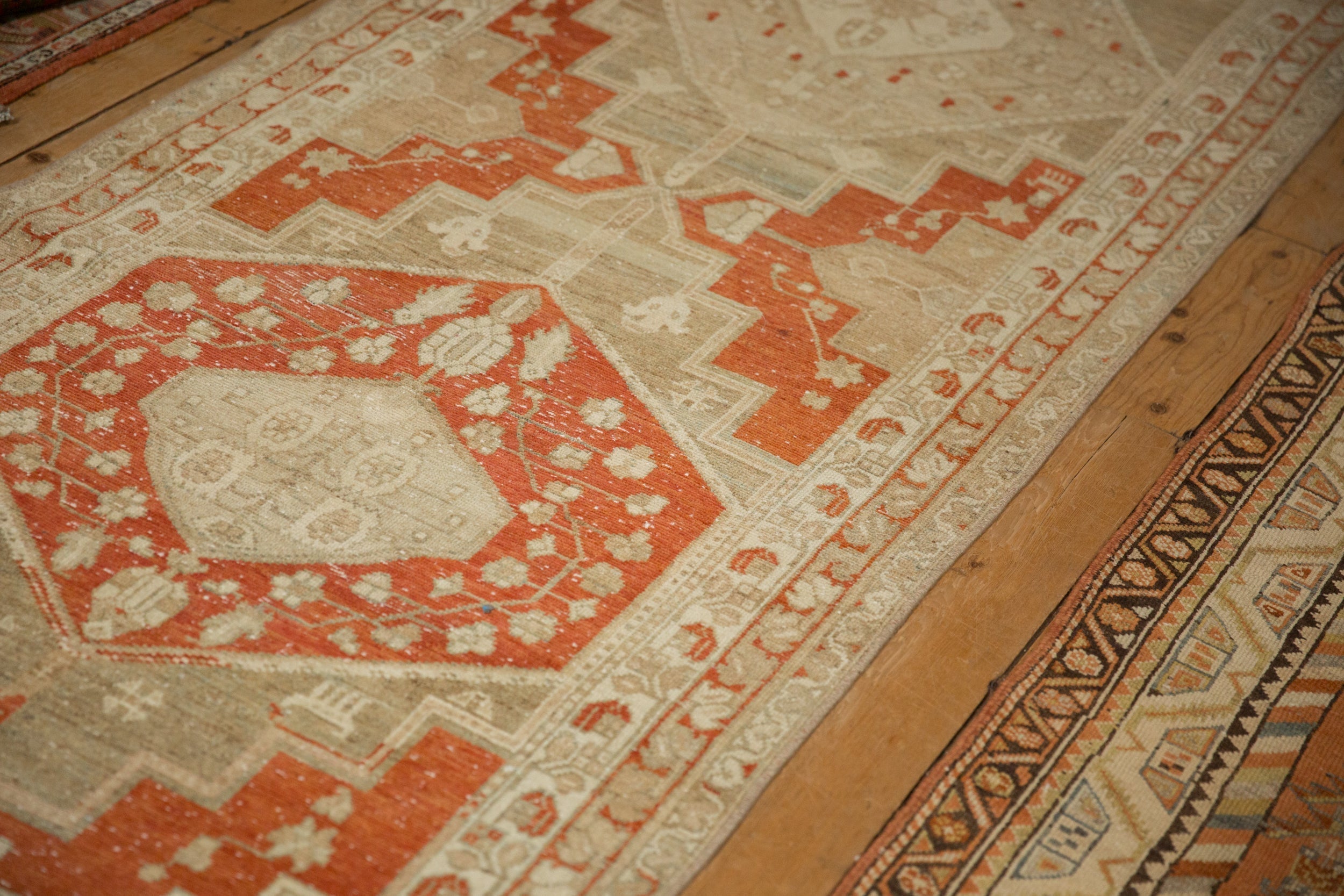 Back of the hand-knotted rug showing construction