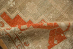 Vintage Distressed Malayer Runner 3.5x14.5, hand-knotted one of a kind piece