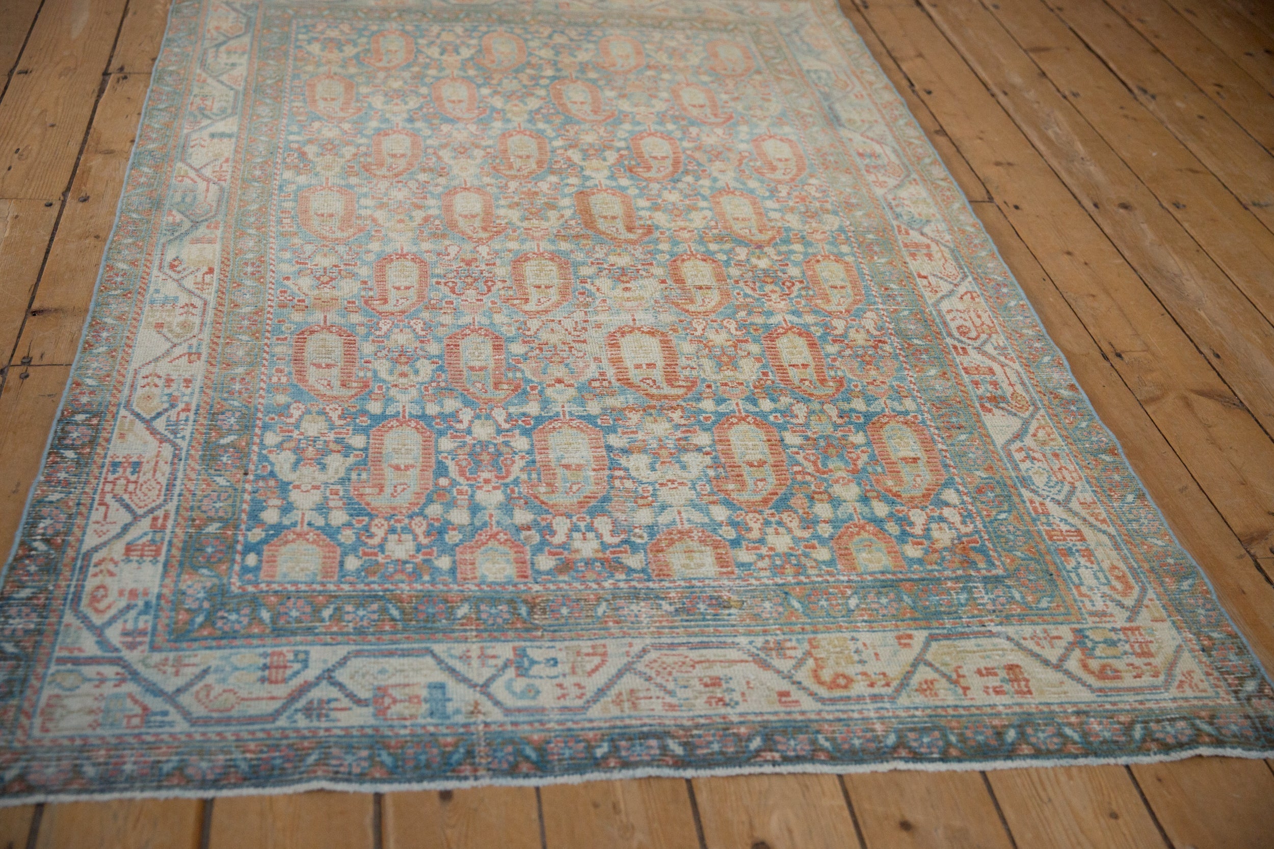 Back of the hand-knotted rug showing construction