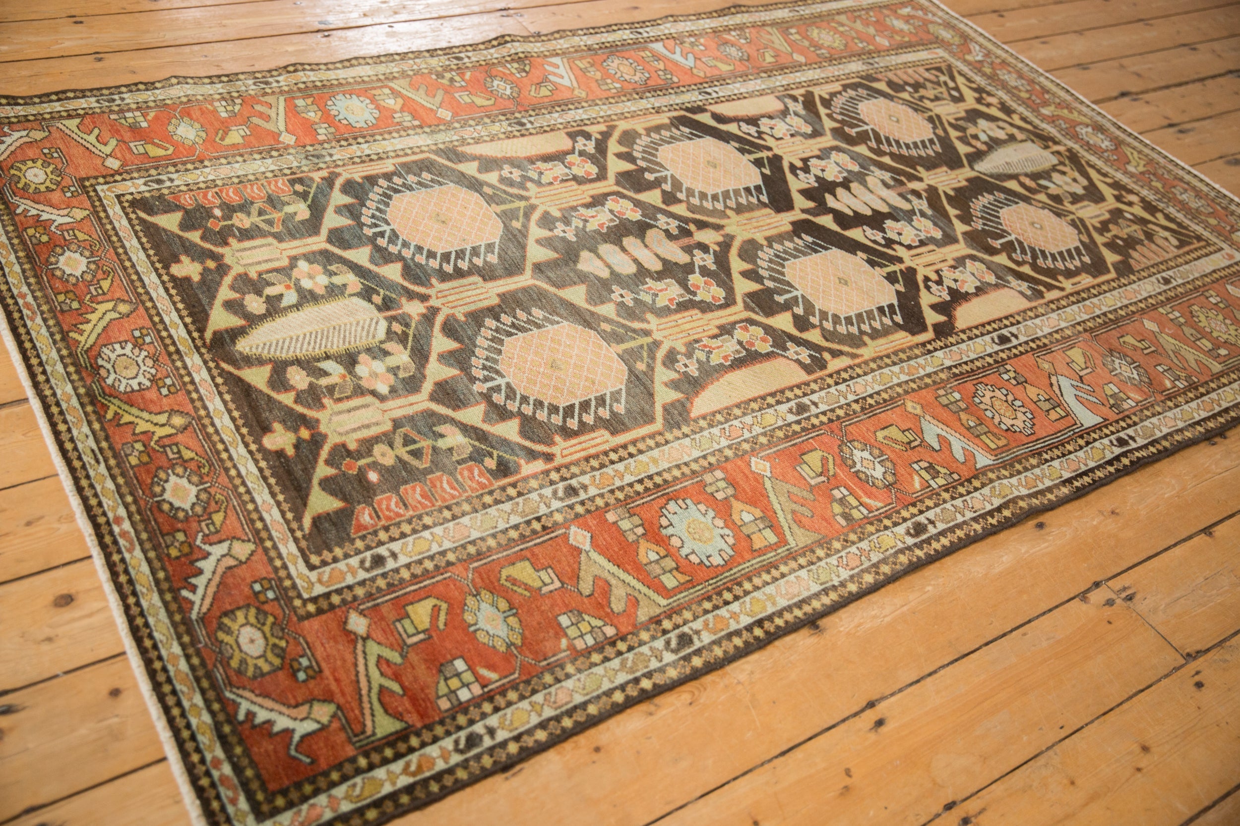 Back of the hand-knotted rug showing construction