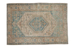 Vintage Distressed Hamadan Rug 4x6, hand-knotted one of a kind piece
