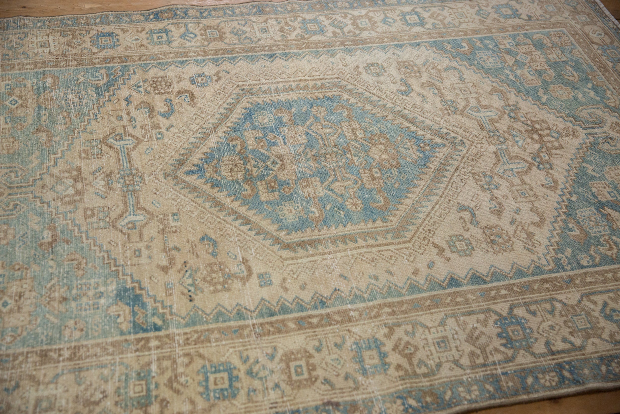 Back of the hand-knotted rug showing construction