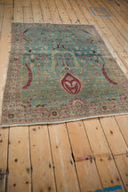 Back of the hand-knotted rug showing construction