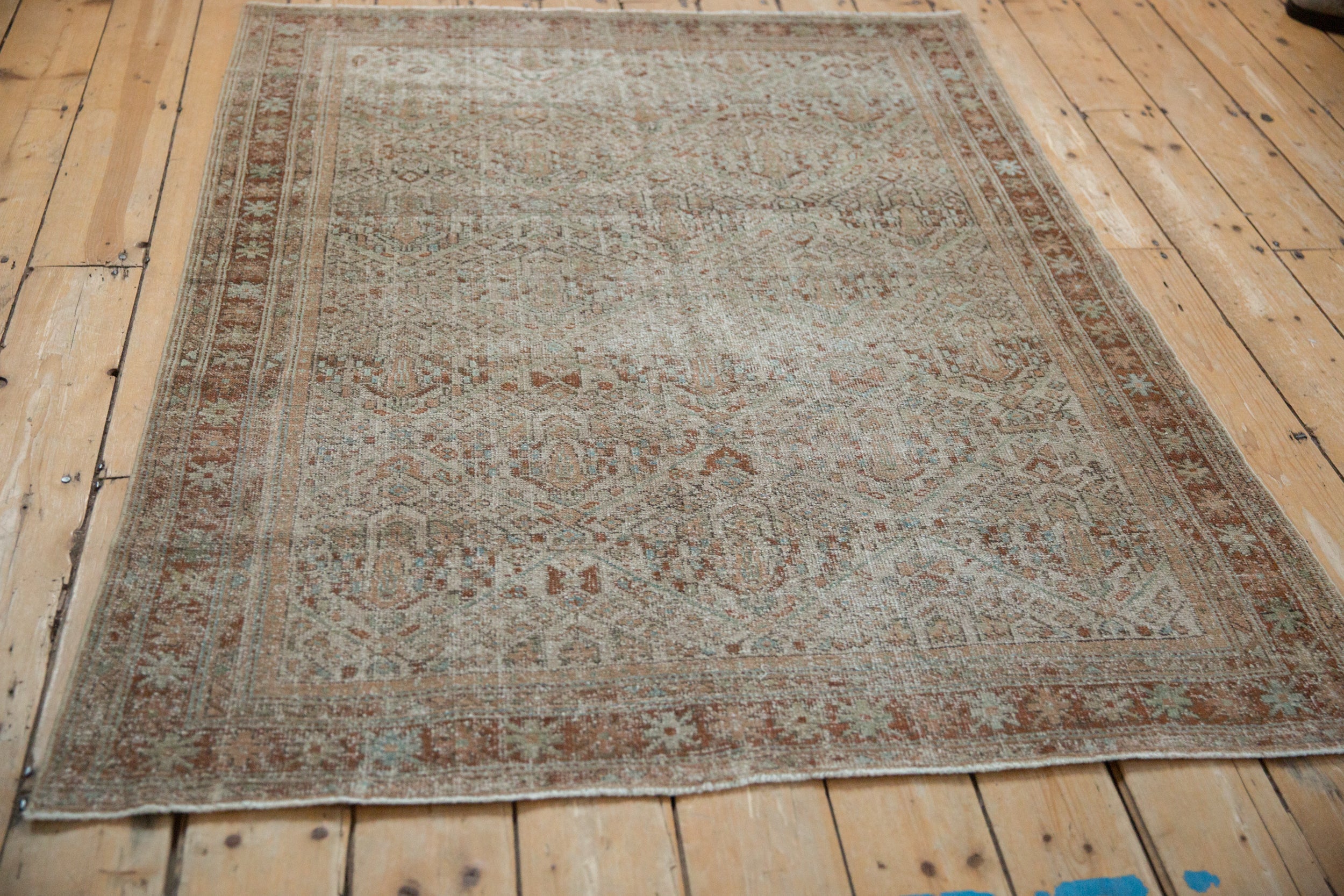 Back of the hand-knotted rug showing construction