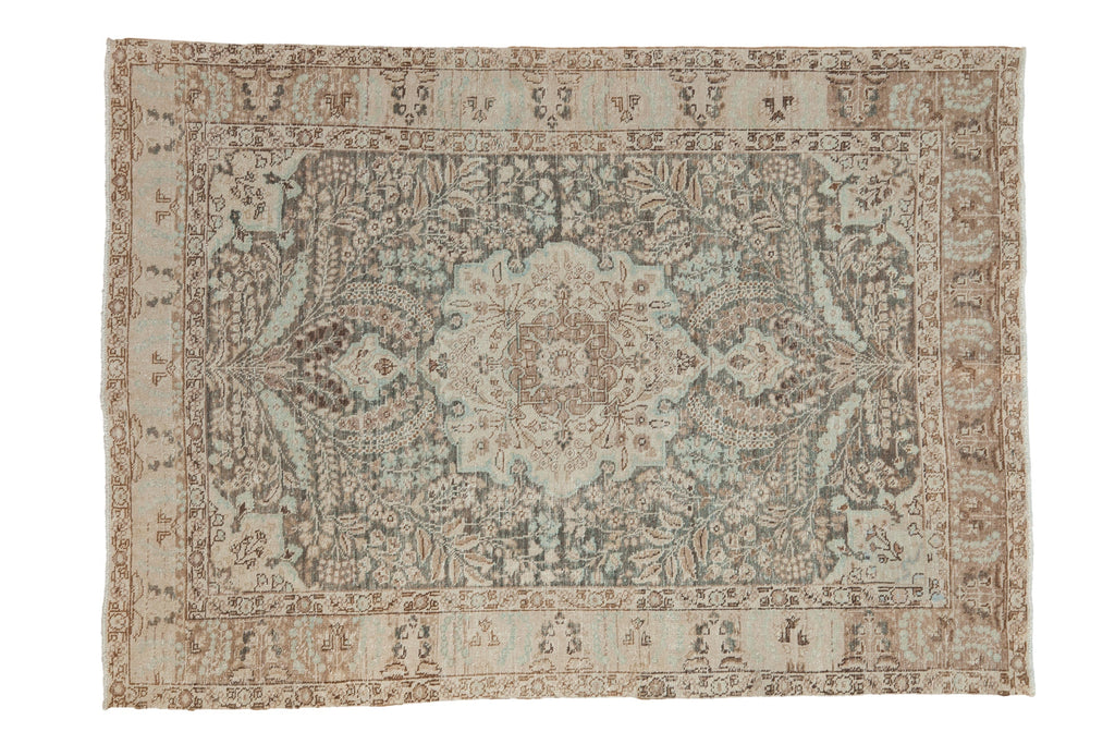 Vintage Distressed Tabriz Rug 4.5x6, hand-knotted one of a kind piece