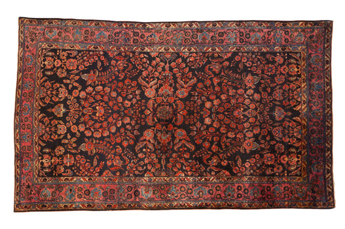 Antique Mohajeran Sarouk Rug 4x6.5, hand-knotted one of a kind piece