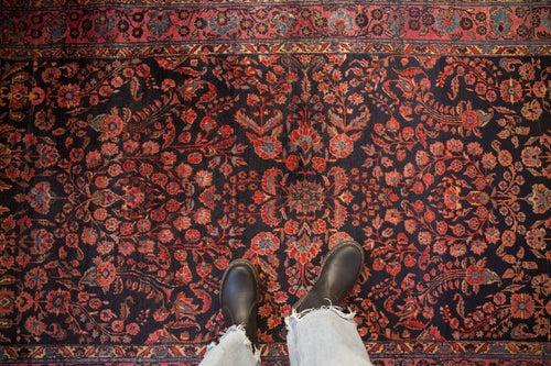 Full overhead view of Mohajeran Sarouk rug 4x6.5