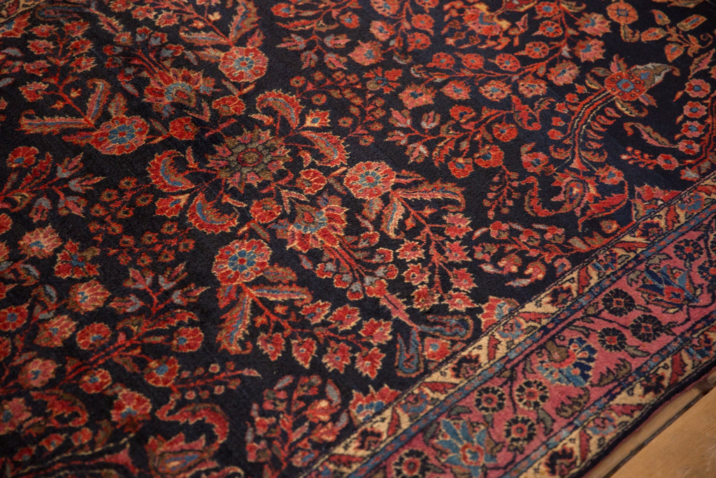 Back of the hand-knotted rug showing construction