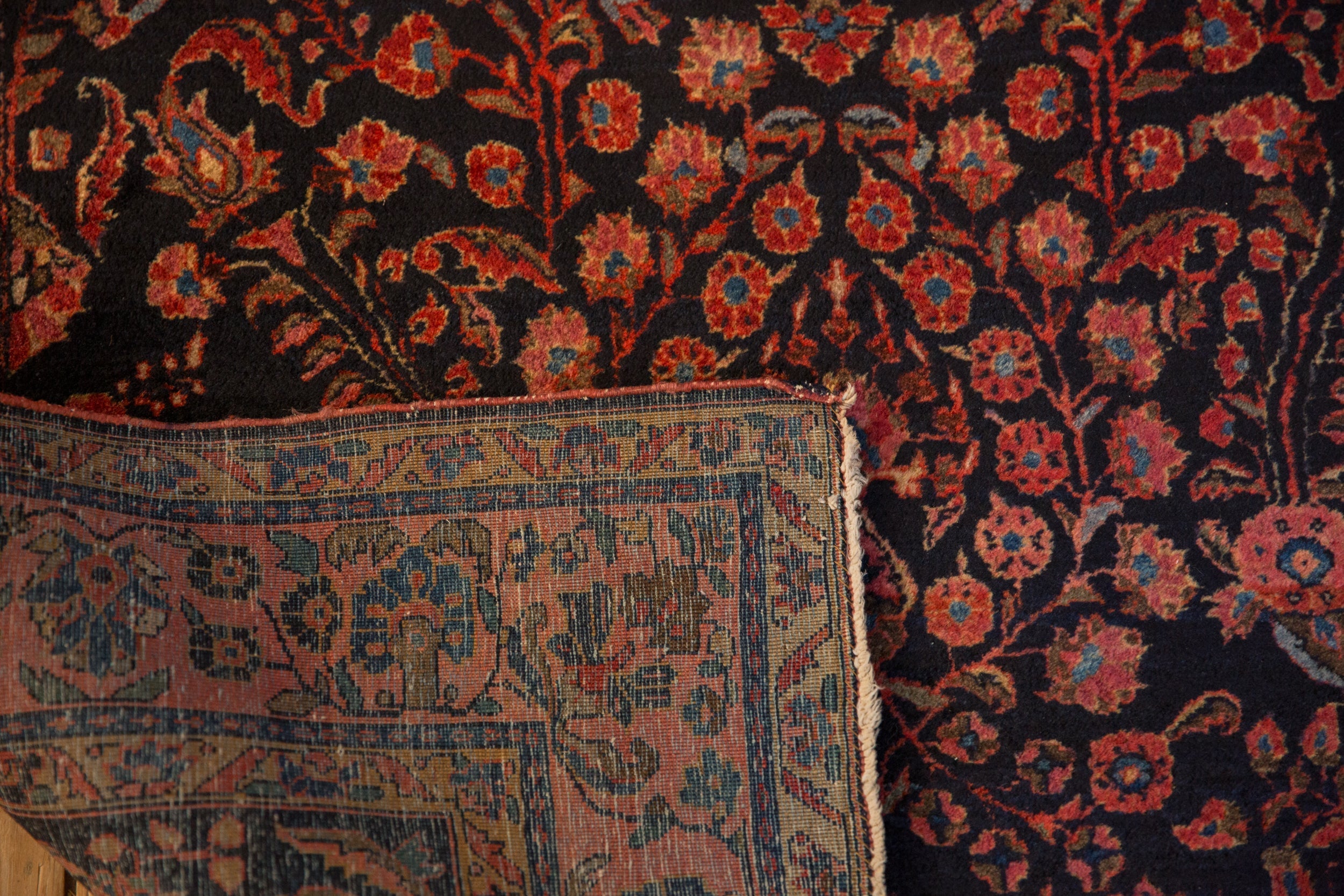 Full overhead view of Mohajeran Sarouk rug 4x6.5