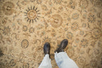 Full overhead view of Kashan carpet 8.5x11.5