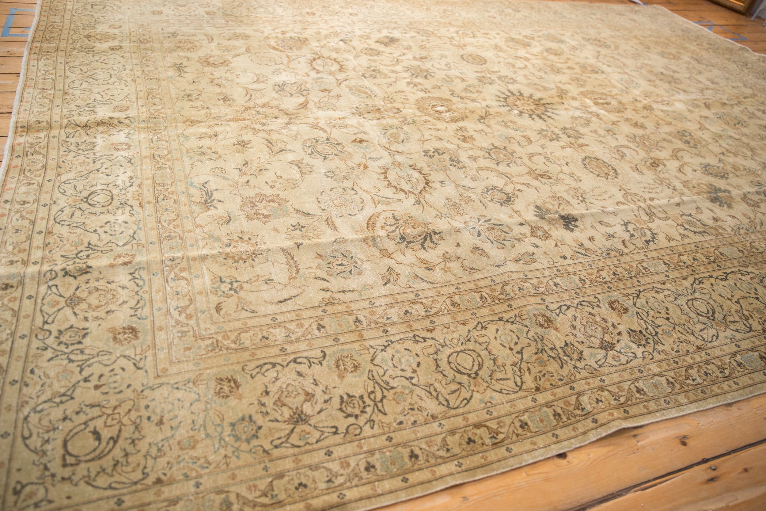Back of the hand-knotted rug showing construction