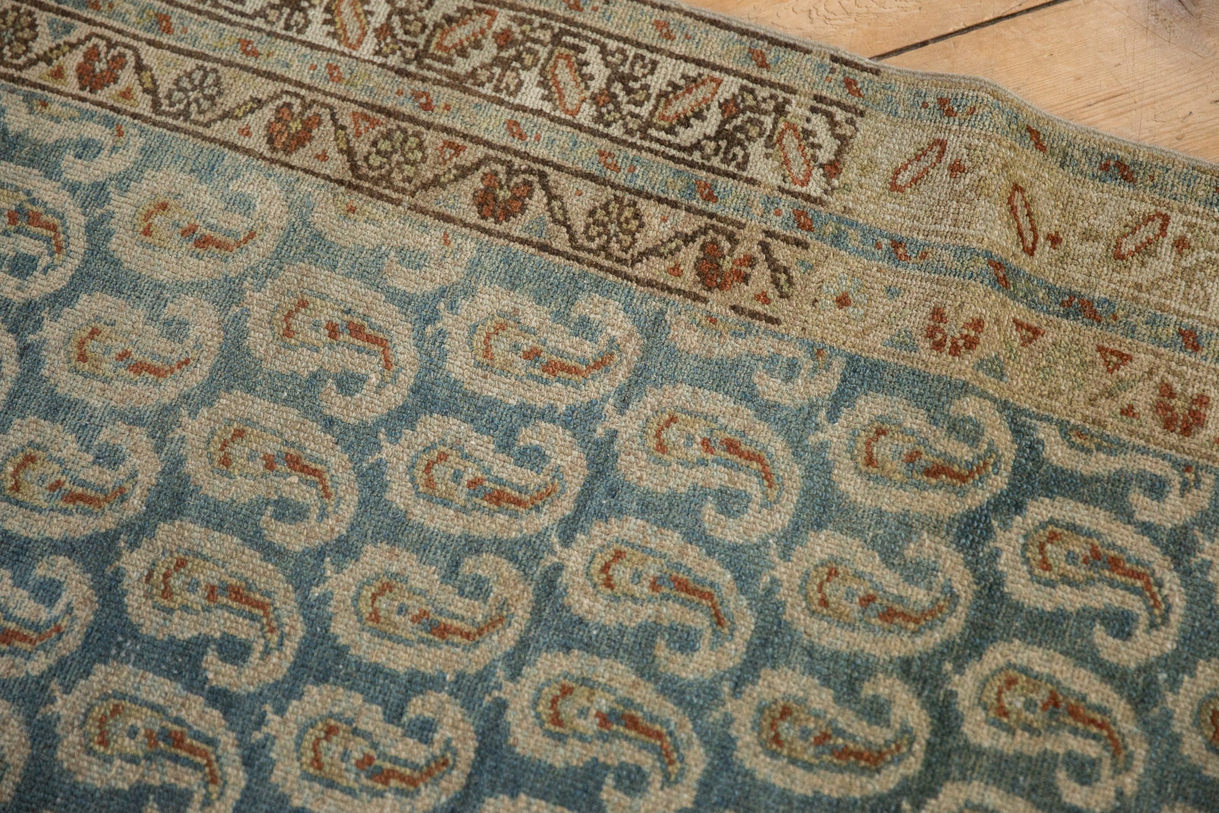 Back of the hand-knotted rug showing construction