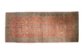 Vintage Distressed Bibikabad Carpet 7x17, hand-knotted one of a kind piece