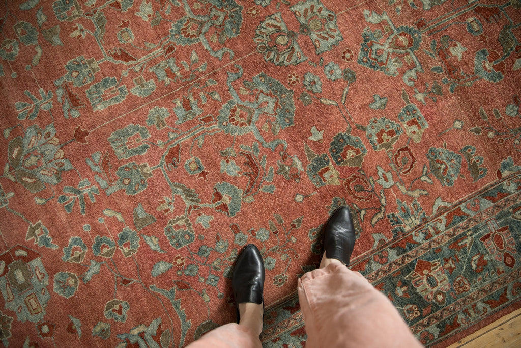 Full overhead view of Bibikabad carpet 7x17