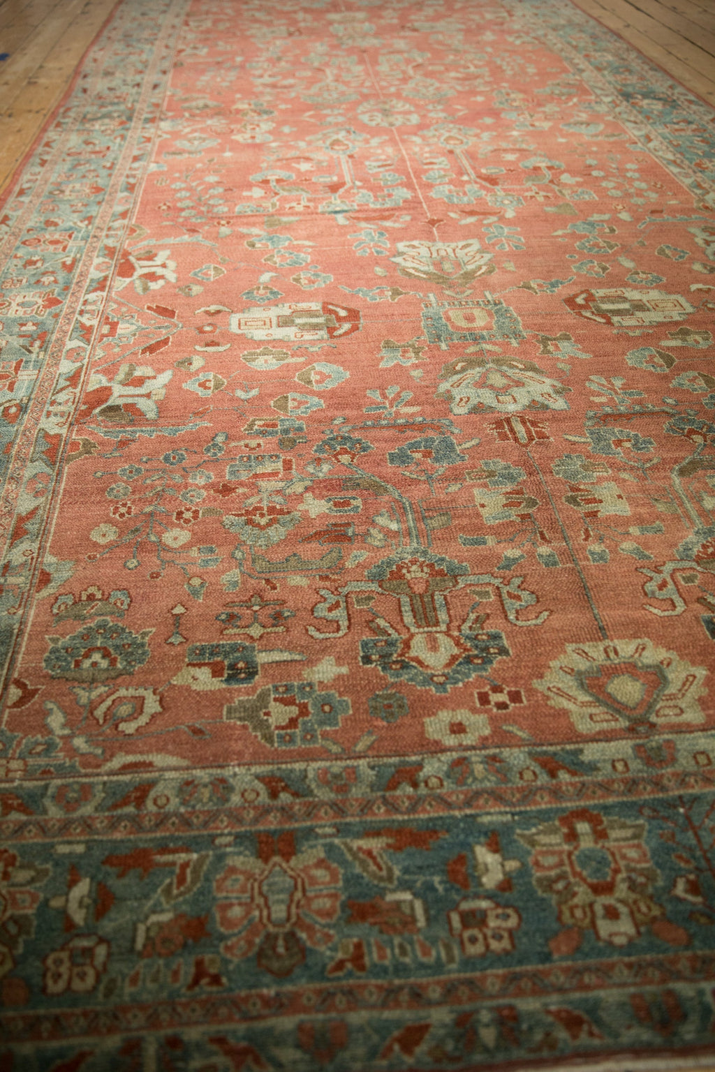 Back of the hand-knotted rug showing construction