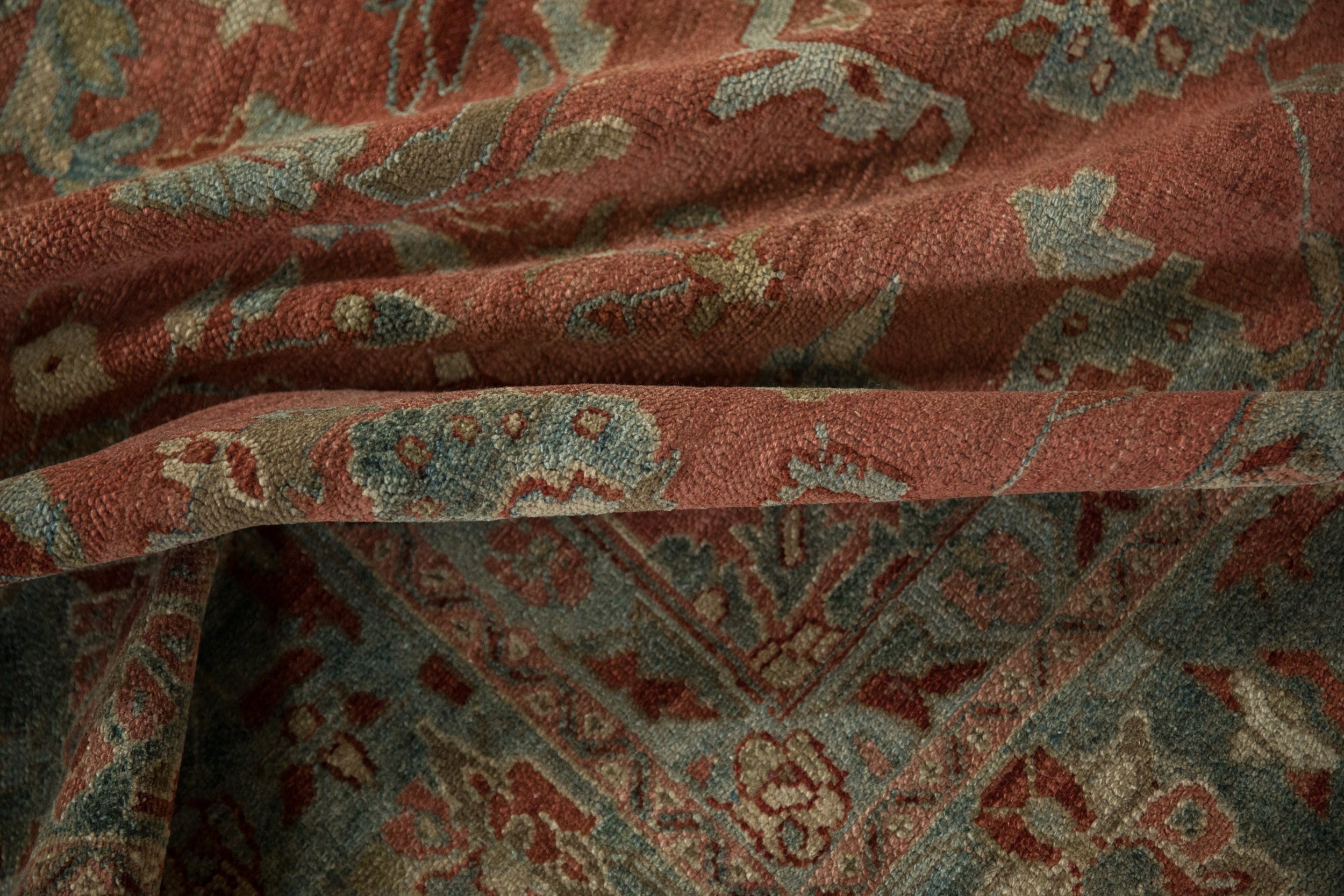 Full overhead view of Bibikabad carpet 7x17