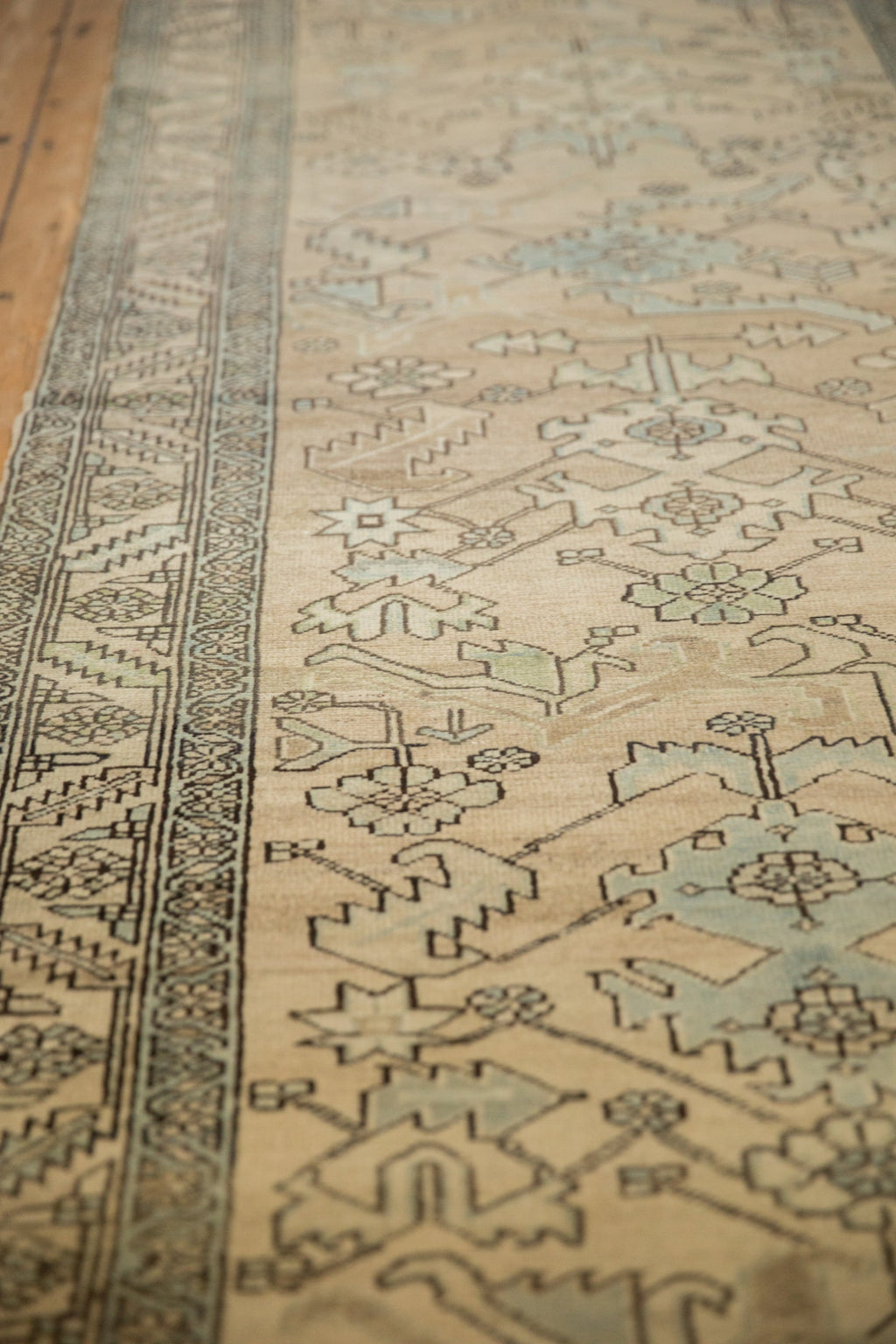 Back of the hand-knotted rug showing construction