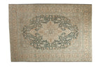 Vintage Distressed Tabriz Carpet 7x10.5, hand-knotted one of a kind piece