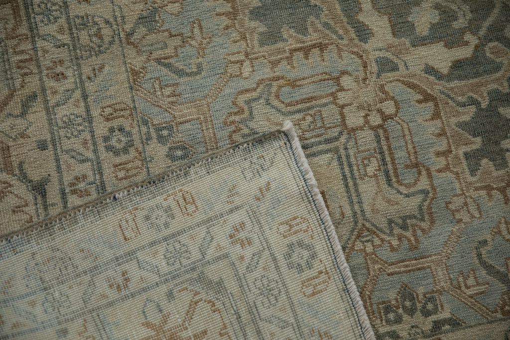 Vintage Distressed Tabriz Carpet 7x10.5, hand-knotted one of a kind piece