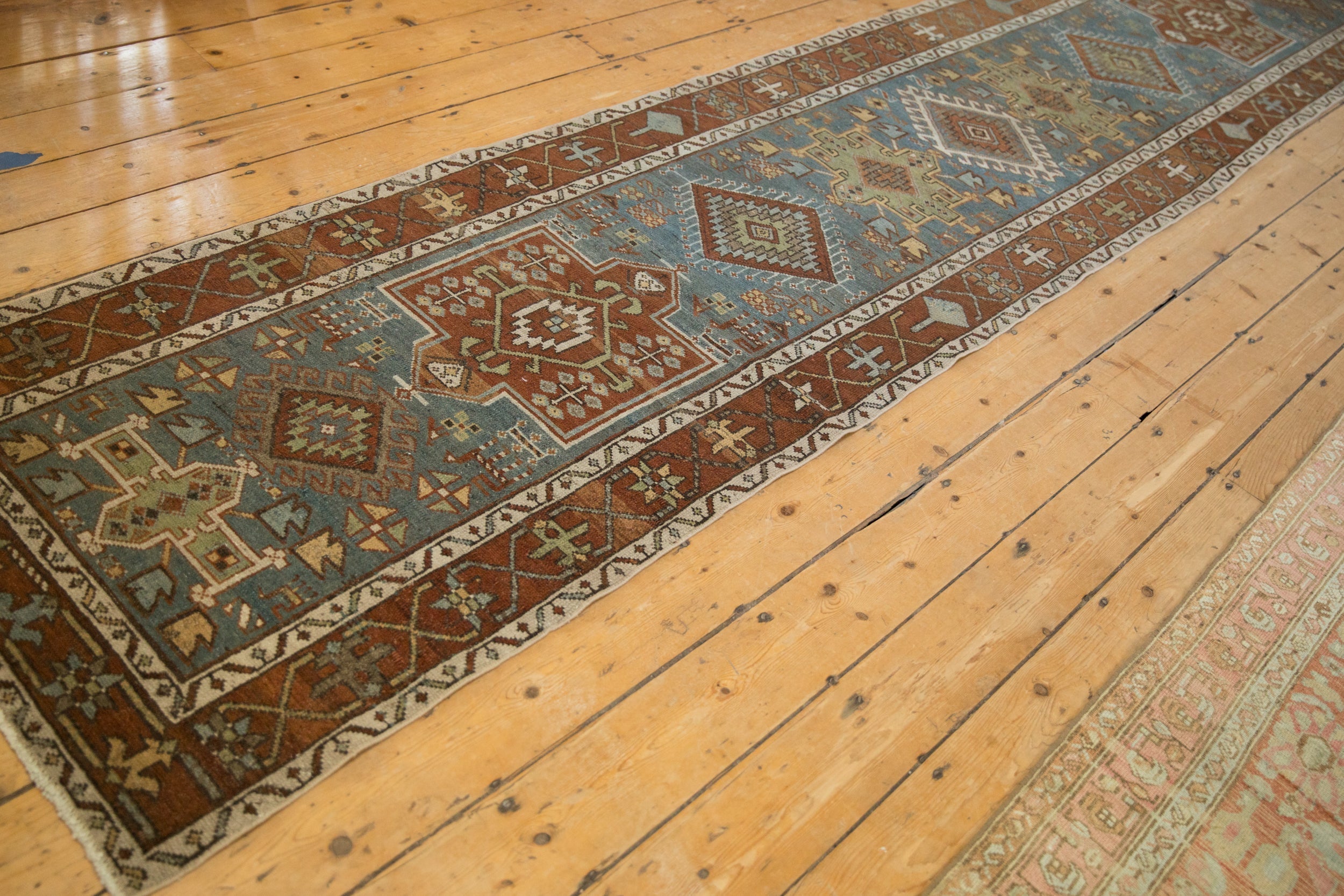 Back of the hand-knotted rug showing construction