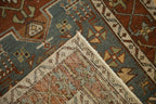 Vintage Distressed Karaja Runner 3x14.5, hand-knotted one of a kind piece