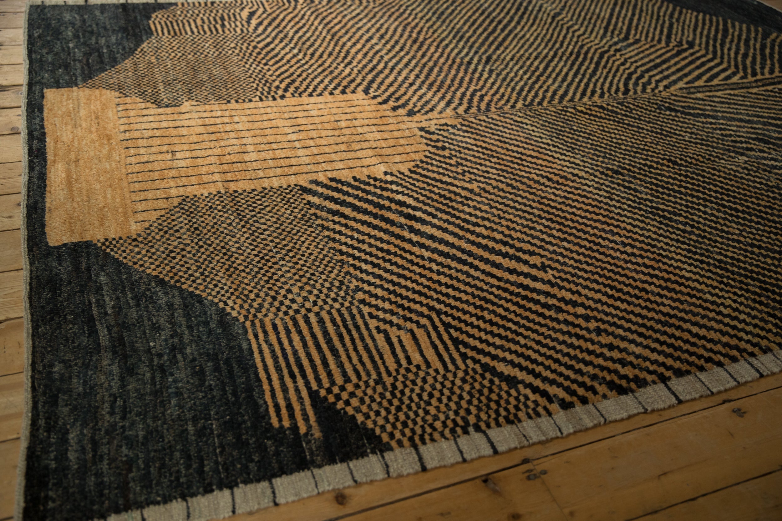 Back of the hand-knotted rug showing construction