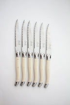 Laguiole Ivory Knives Cutlery Set in Presentation Box, Set of 6