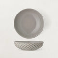 Stoneware Bowl with Grey Hand-Stamped Pattern