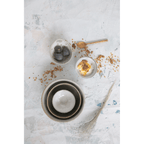 Stoneware Pleated Bowl, Cream Glaze Finish