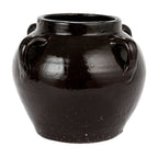 Found Black Clay Jar with Handles