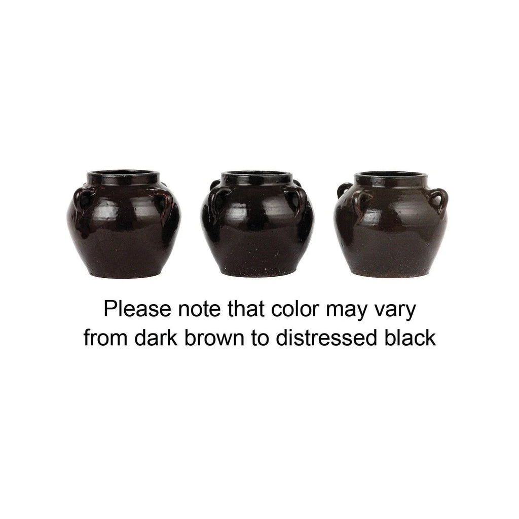 Found Black Clay Jar with Handles