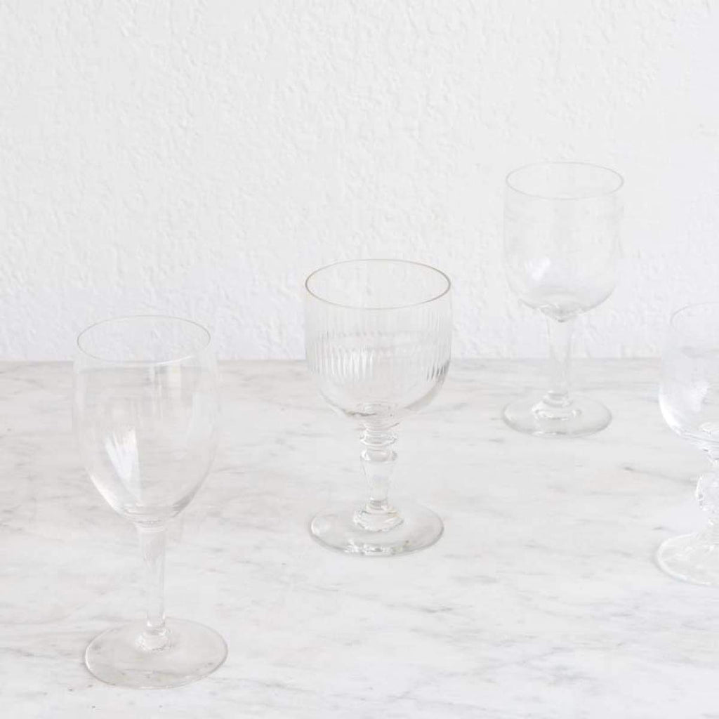 Glamorous Vintage Wine Glass Eclectic Pair