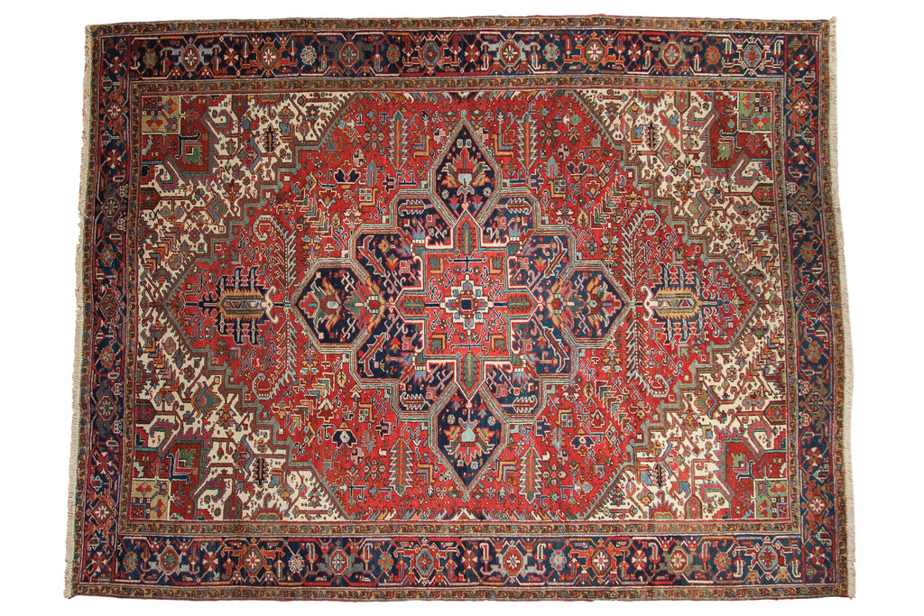 Vintage Mehrivan Carpet 9.5x12.5, hand-knotted one of a kind piece