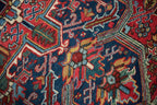 Back of the hand-knotted rug showing construction