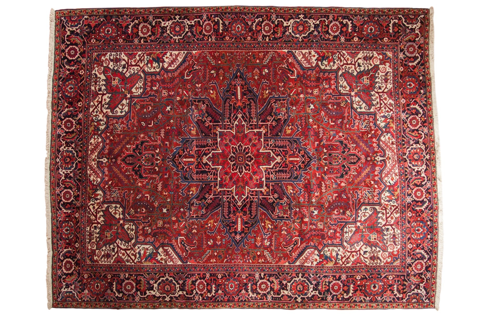 Vintage Heriz Carpet 10x13, hand-knotted one of a kind piece