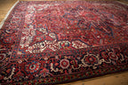 Back of the hand-knotted rug showing construction