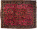 Vintage Meshed Carpet 14.5x18.5, hand-knotted one of a kind piece