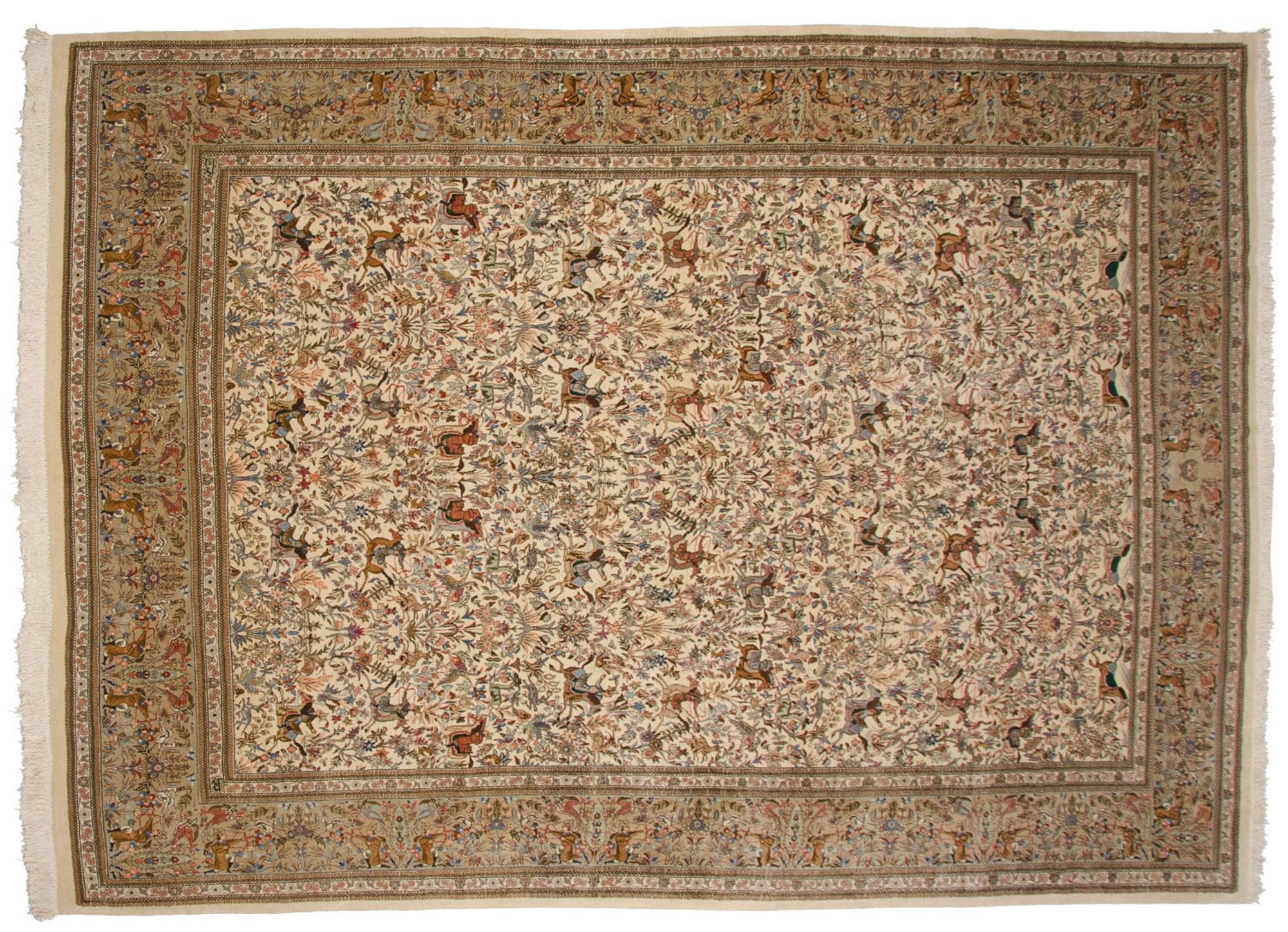 Vintage Tabriz Carpet 11x15, hand-knotted one of a kind piece