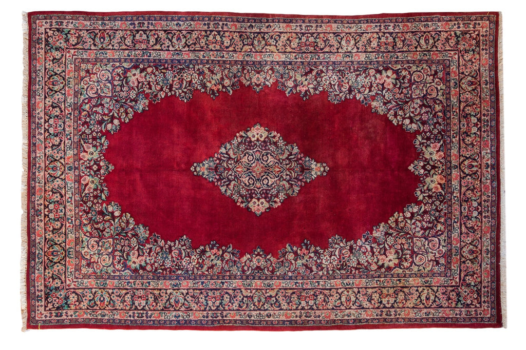 Vintage Sarouk Carpet 6x9, hand-knotted one of a kind piece