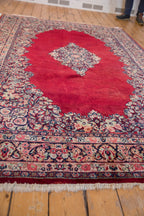 Back of the hand-knotted rug showing construction
