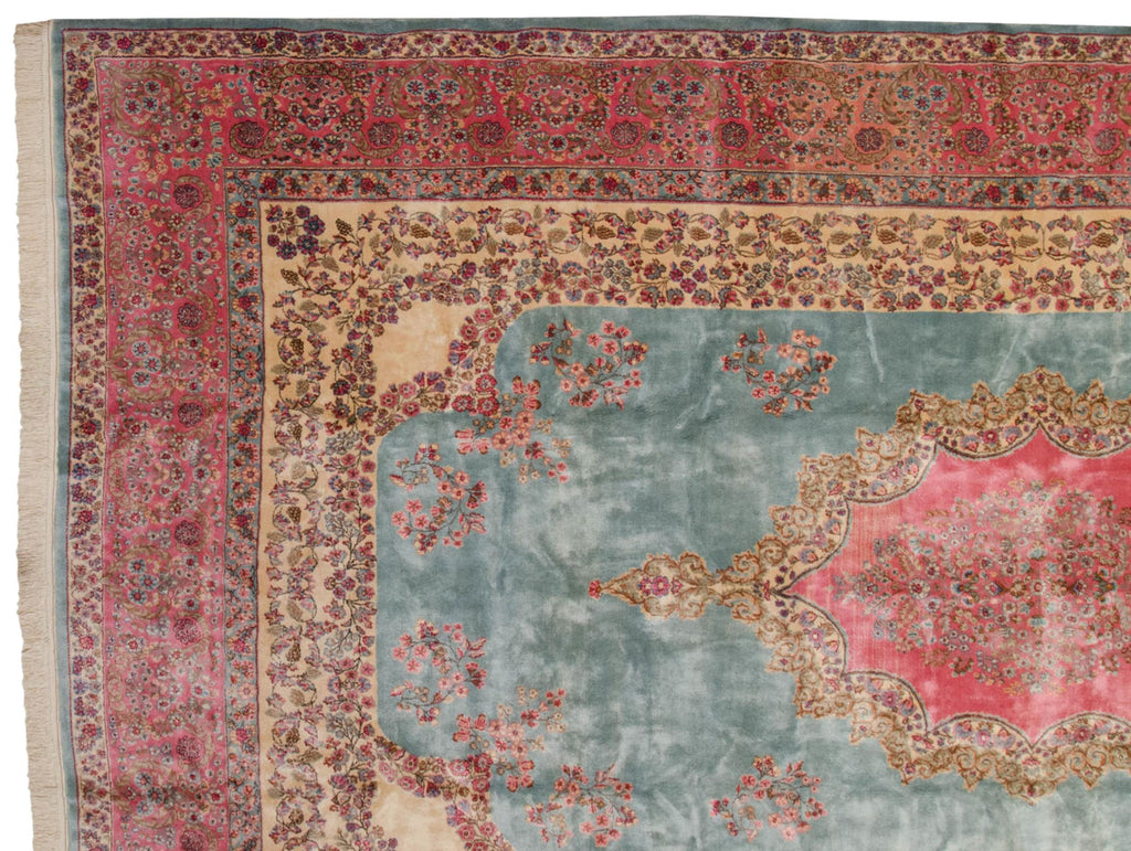 Back of the hand-knotted rug showing construction