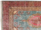 Back of the hand-knotted rug showing construction